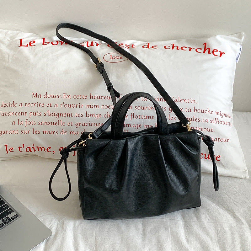 Cloudy Top Handle Bag - Black