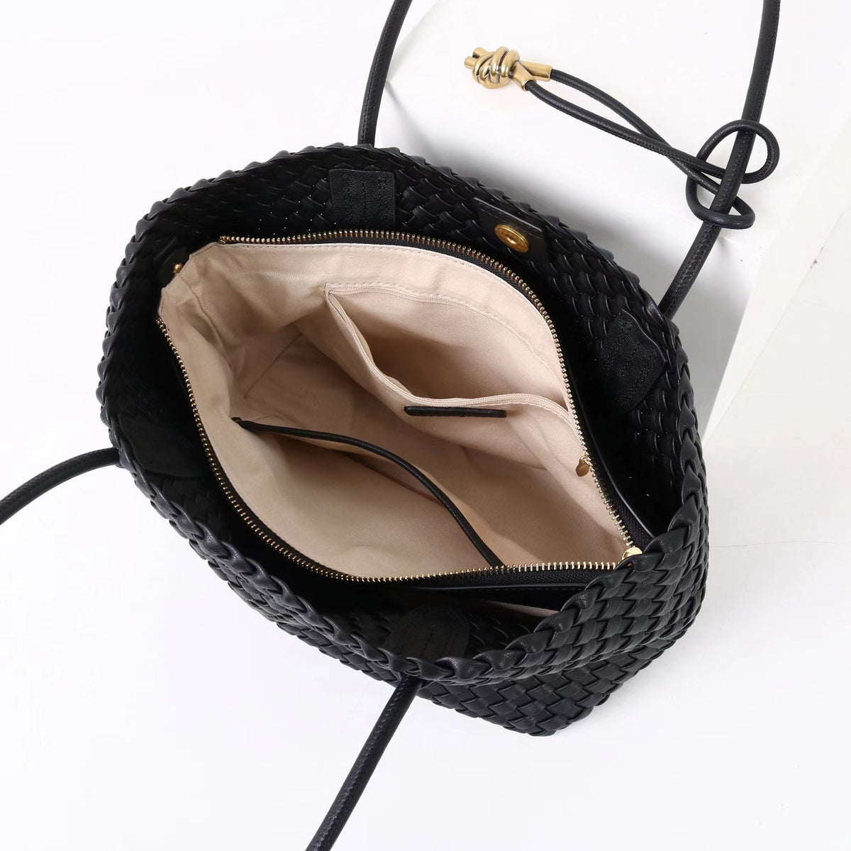 Bonnie Woven Tote Bag - Black