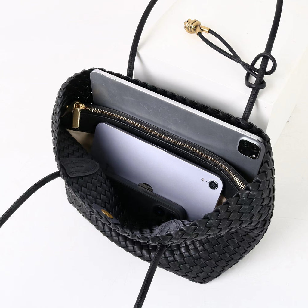 Bonnie Woven Tote Bag - Black