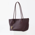 Bonnie Woven Tote Bag - Deep Burgundy